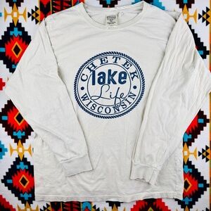 Vintage Style “Lake Life” Chetek Wisconsin Long Sleeve T-Shirt | XL | USA